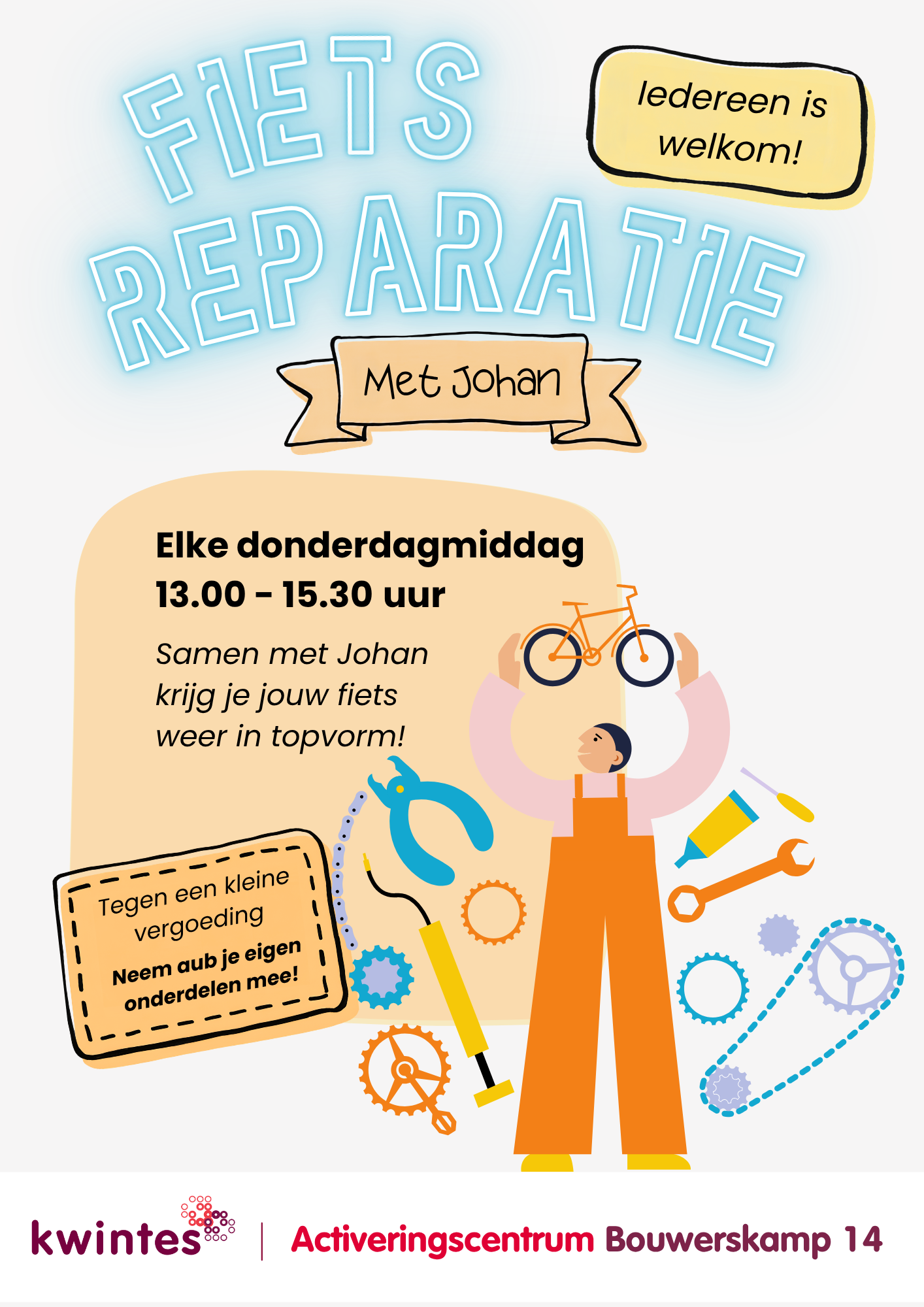 Fietsreparatie met Johan - Bouwerskamp 14